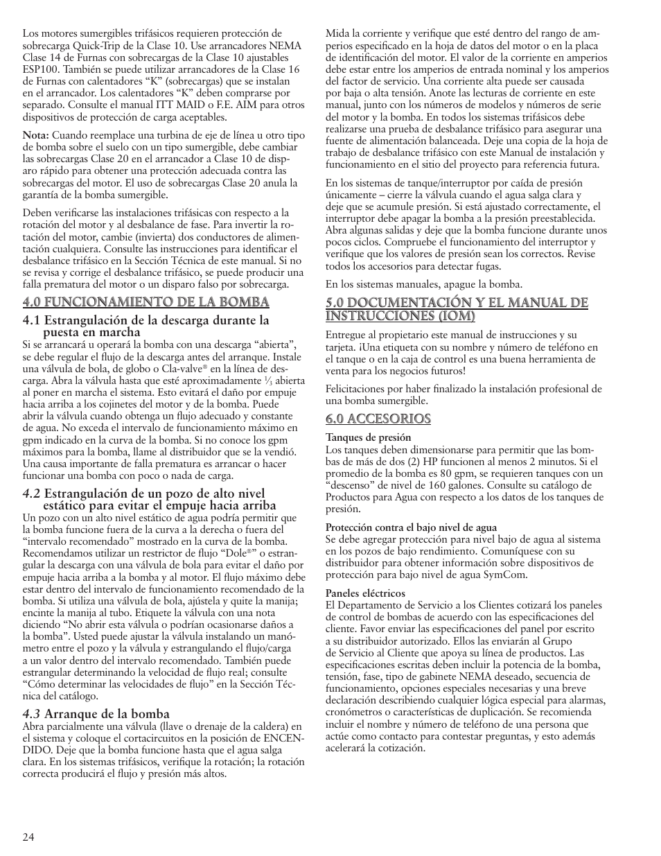Xylem IM117 R01 5 and Larger Submersible Pump User Manual | Page 24 / 48