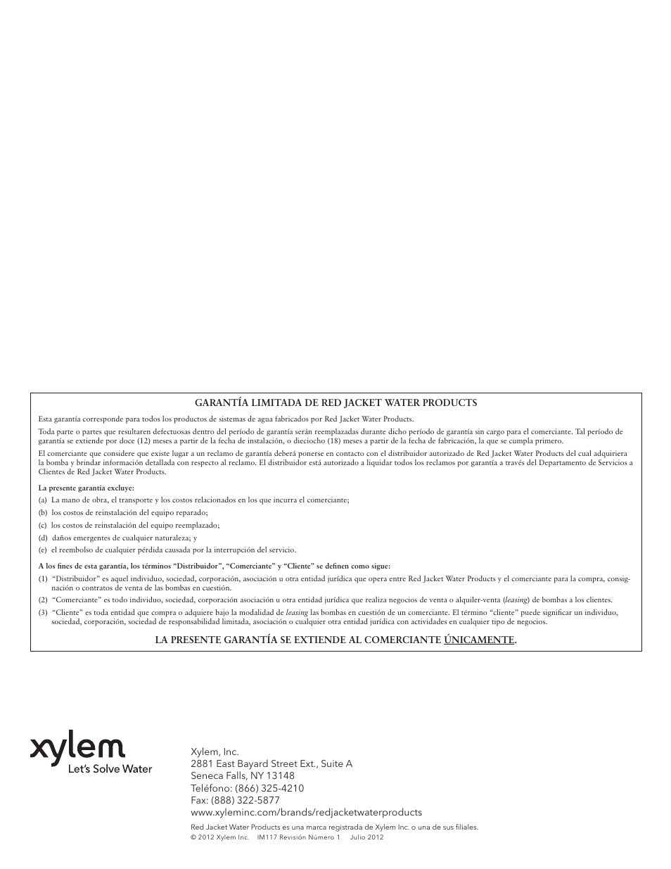 Xylem IM117 R01 5 and Larger Submersible Pump User Manual | Page 32 / 48
