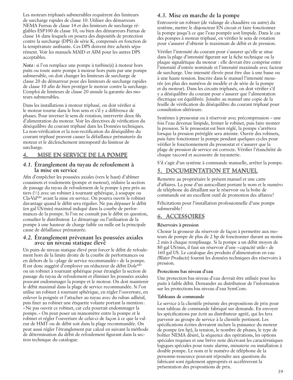 Xylem IM117 R01 5 and Larger Submersible Pump User Manual | Page 39 / 48