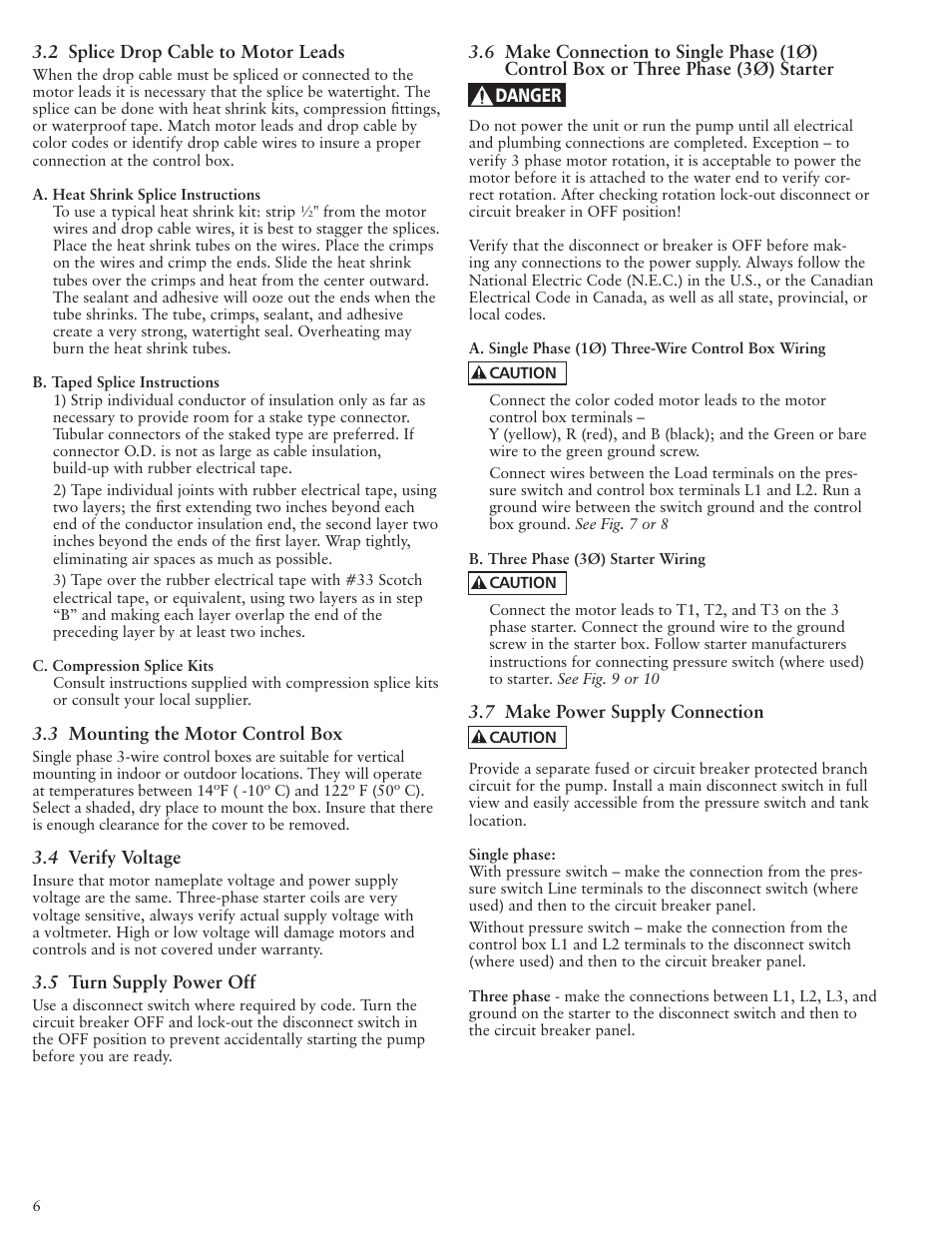 Danger | Xylem IM117 R01 5 and Larger Submersible Pump User Manual | Page 6 / 48
