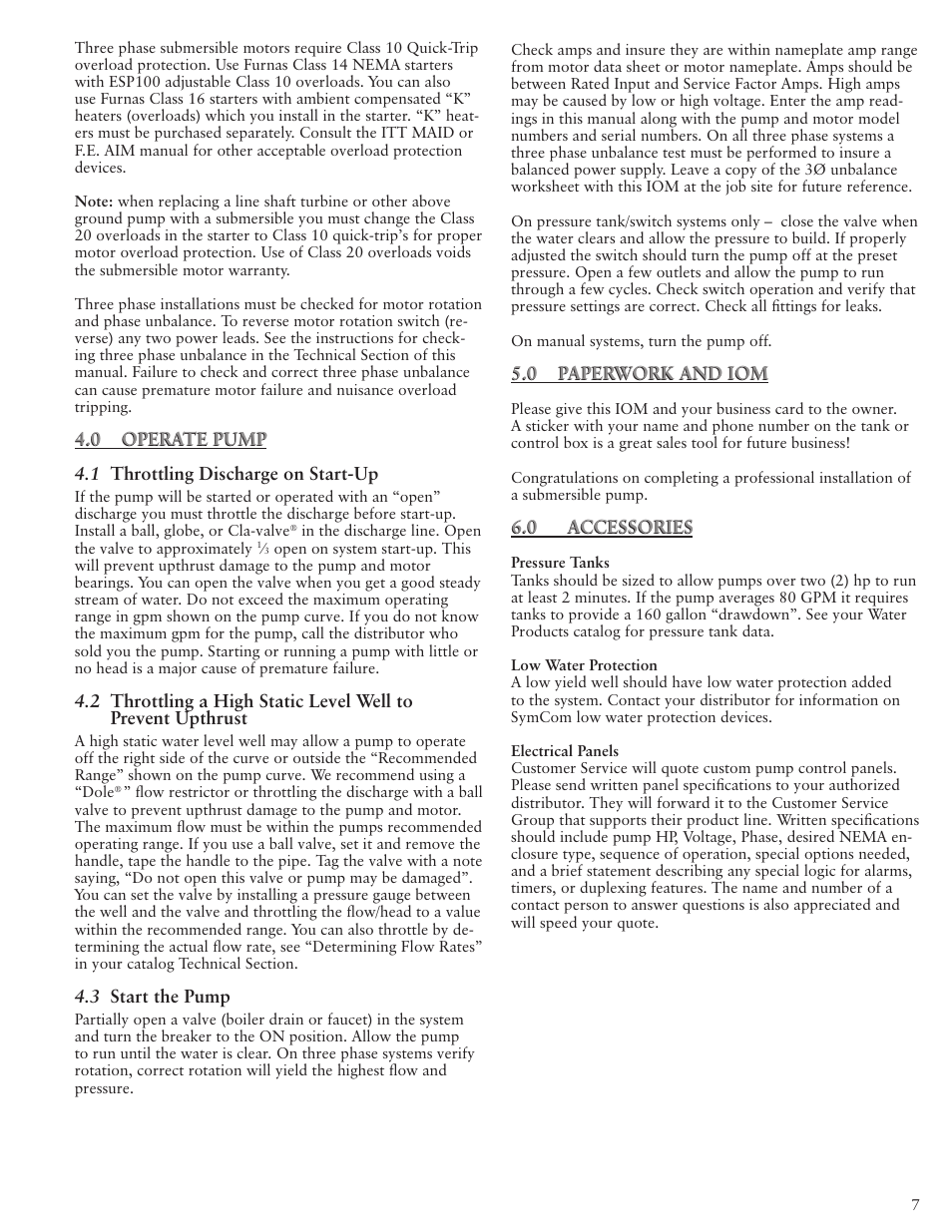 Xylem IM117 R01 5 and Larger Submersible Pump User Manual | Page 7 / 48