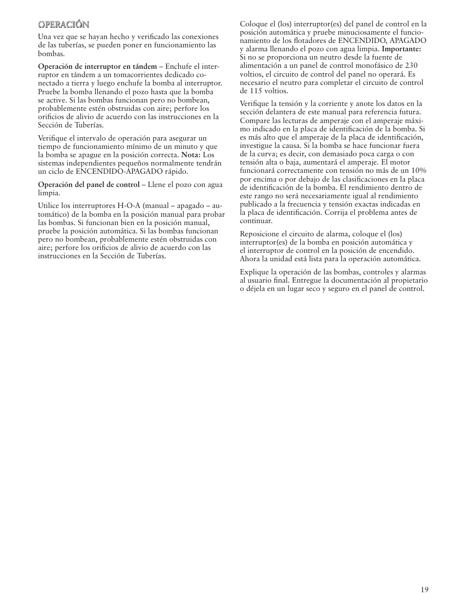 Xylem IM118 R03 Sump Pumps User Manual | Page 19 / 40