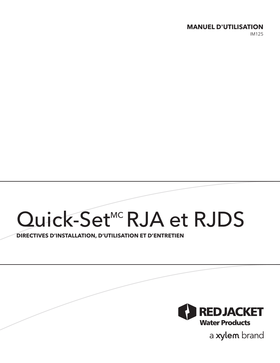 Quick-set, Rja et rjds | Xylem IM125 R02 RJA & RJDS Quick Set User Manual | Page 33 / 48