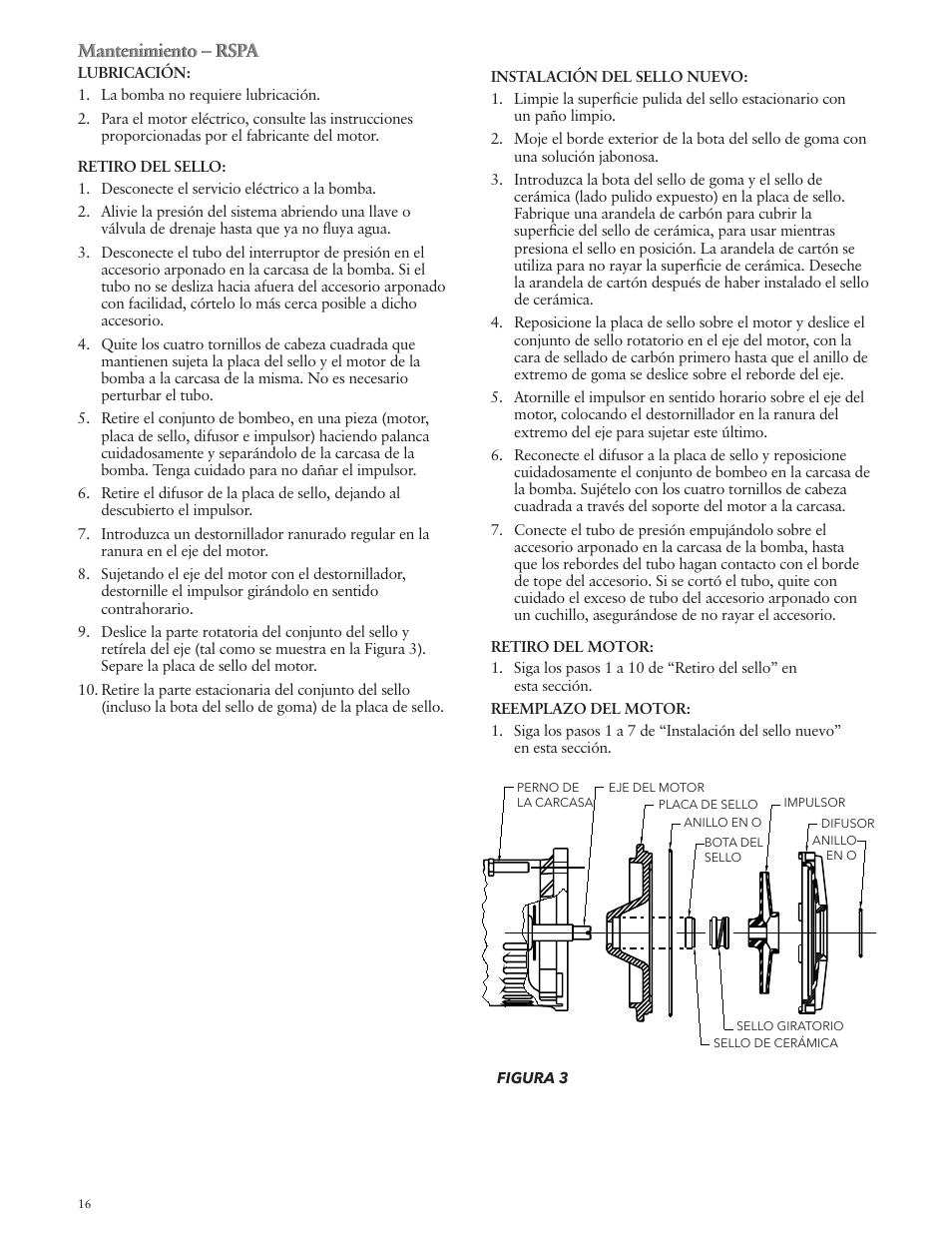 Xylem IM132 R02 RSPA (FSPA) & RJSP Self-Priming Centrifugal Pumps User Manual | Page 16 / 28