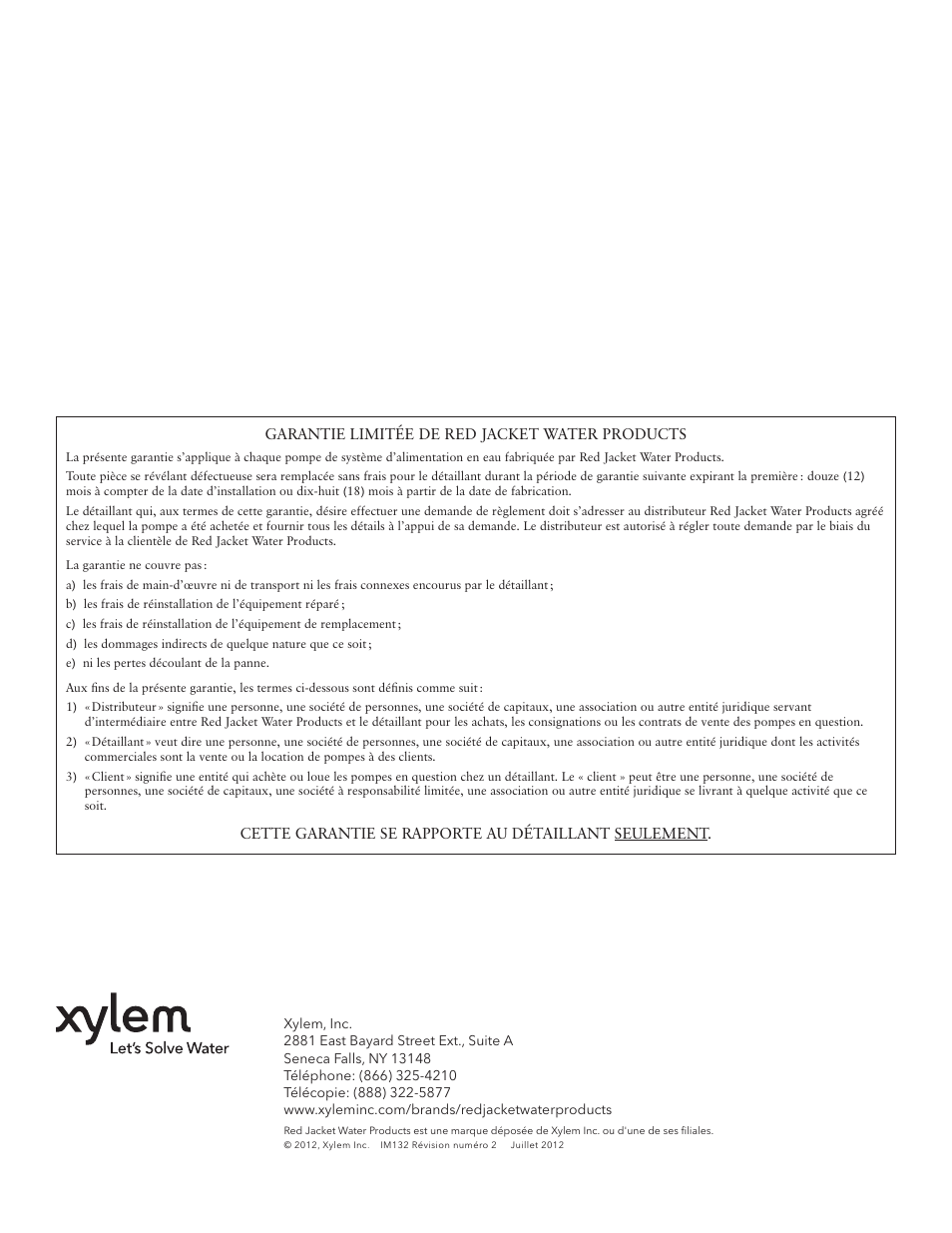 Xylem IM132 R02 RSPA (FSPA) & RJSP Self-Priming Centrifugal Pumps User Manual | Page 28 / 28