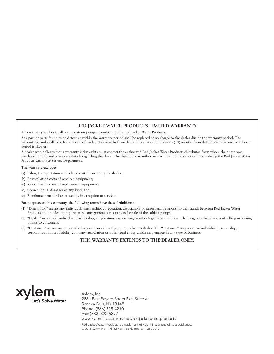 Xylem IM132 R02 RSPA (FSPA) & RJSP Self-Priming Centrifugal Pumps User Manual | Page 9 / 28