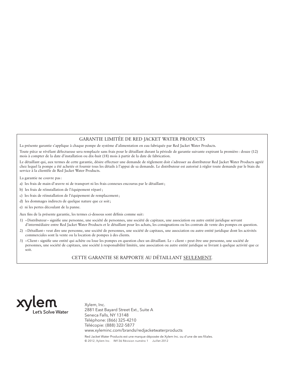 Xylem IM136 R01 SM Centrifugal Pump User Manual | Page 20 / 20