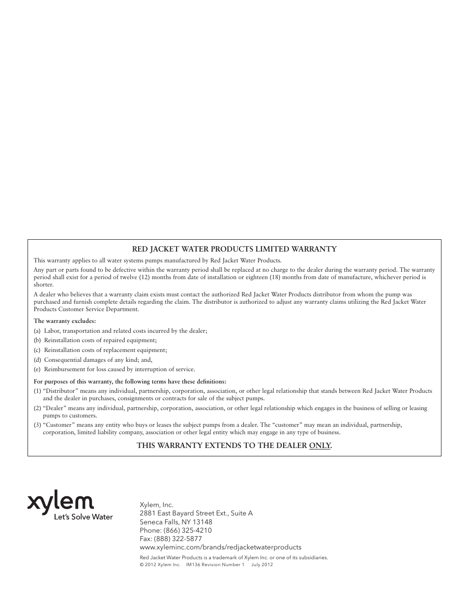 Xylem IM136 R01 SM Centrifugal Pump User Manual | Page 6 / 20