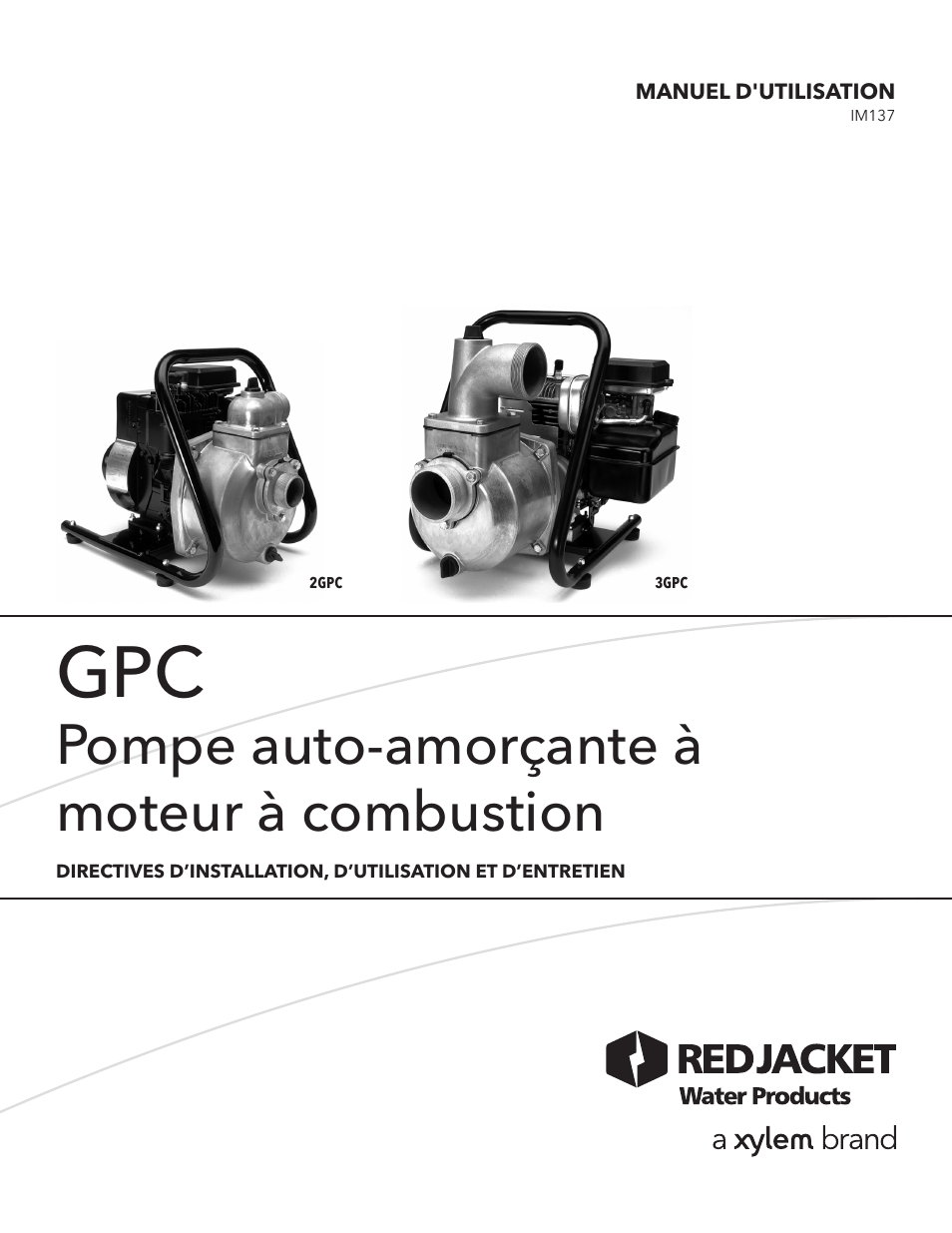 Pompe auto-amorçante à moteur à combustion | Xylem IM137 R02 GPC Engine Drive Self-Priming Pump User Manual | Page 12 / 16