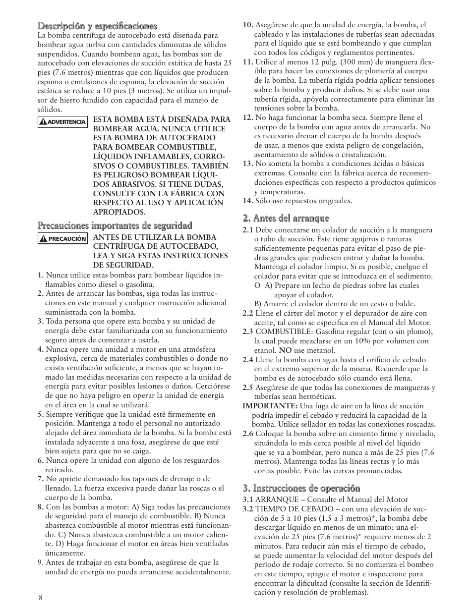 Xylem IM137 R02 GPC Engine Drive Self-Priming Pump User Manual | Page 8 / 16
