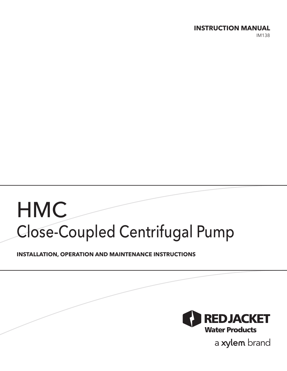 Xylem IM138 R01 HMC Close-Coupled Centrifugal Pump User Manual | 16 pages