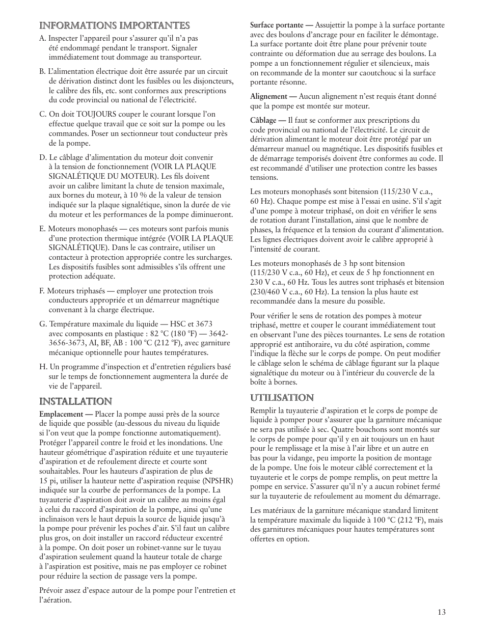 Xylem IM138 R01 HMC Close-Coupled Centrifugal Pump User Manual | Page 13 / 16