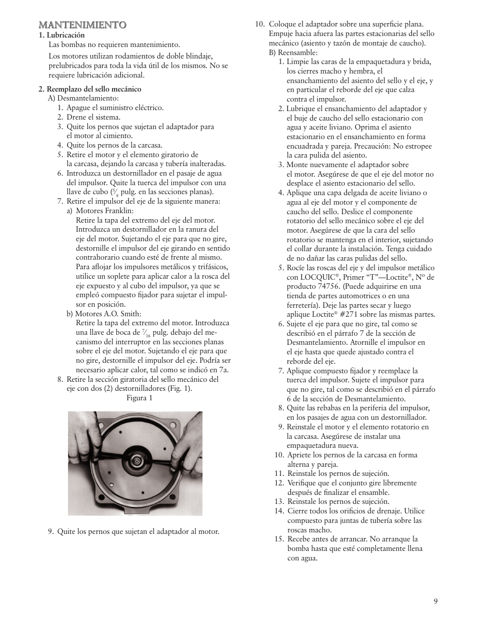 Xylem IM138 R01 HMC Close-Coupled Centrifugal Pump User Manual | Page 9 / 16