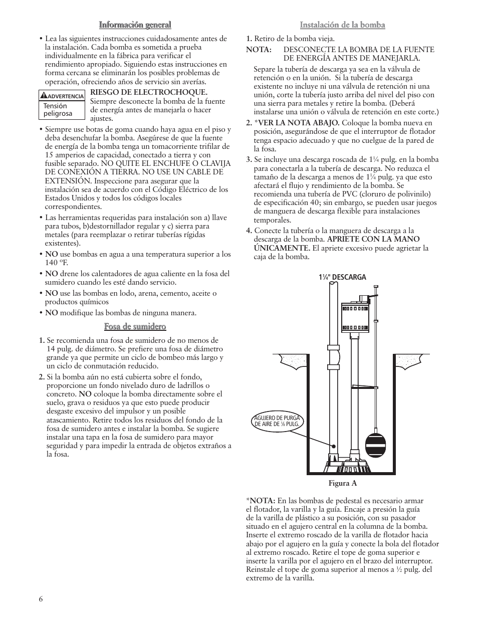 Xylem IM152R0 Vertical Sump Pump (OBSOLETE) User Manual | Page 6 / 12