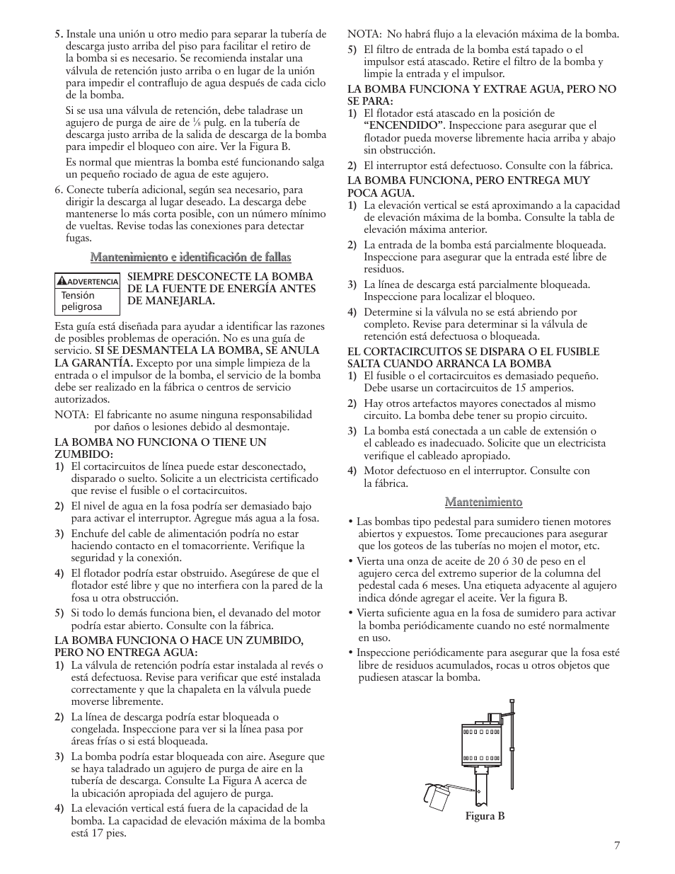 Xylem IM152R0 Vertical Sump Pump (OBSOLETE) User Manual | Page 7 / 12