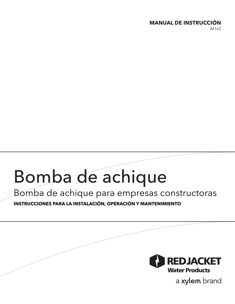 Bomba de achique, Bomba de achique para empresas constructoras | Xylem IM162 R03 Dewatering Pumps Contractor Dewatering Pump User Manual | Page 7 / 20