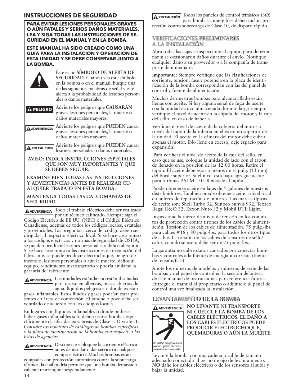 Xylem IM163 R01 Wastewater Pumps Dewatering, Effluent and Sewage User Manual | Page 14 / 36