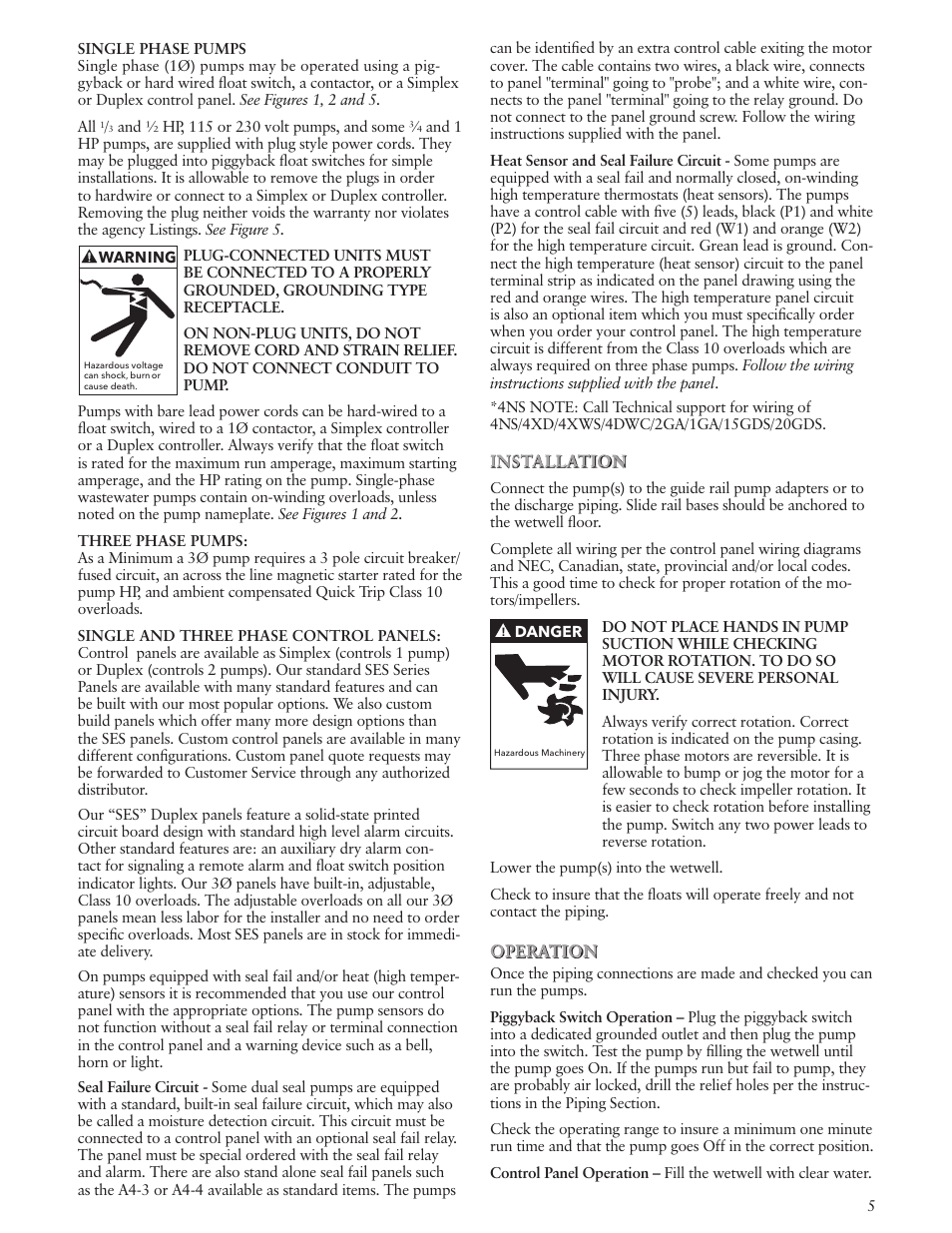 Xylem IM163 R01 Wastewater Pumps Dewatering, Effluent and Sewage User Manual | Page 5 / 36