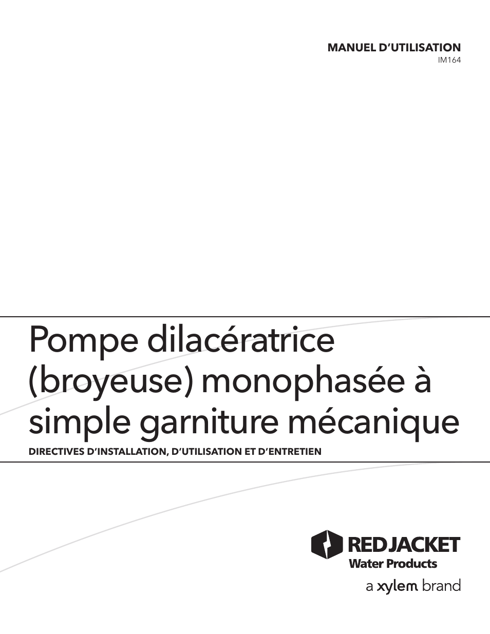 Xylem IM164 R01 Single Phase, Single Seal Grinder Pump User Manual | Page 24 / 36