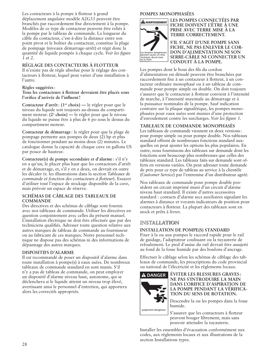 Xylem IM164 R01 Single Phase, Single Seal Grinder Pump User Manual | Page 28 / 36