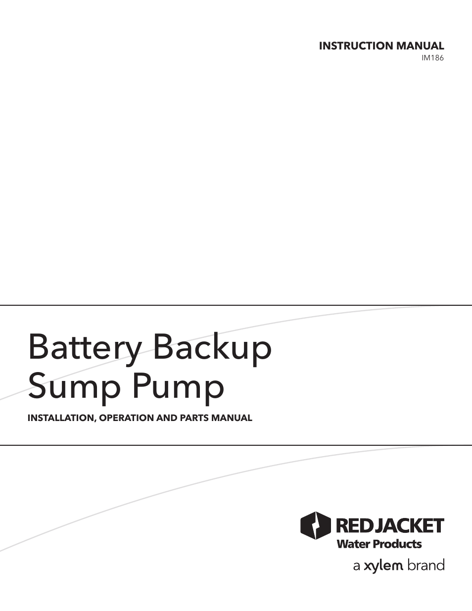 Xylem IM186R03 Battery Backup Sump Pump User Manual | 24 pages