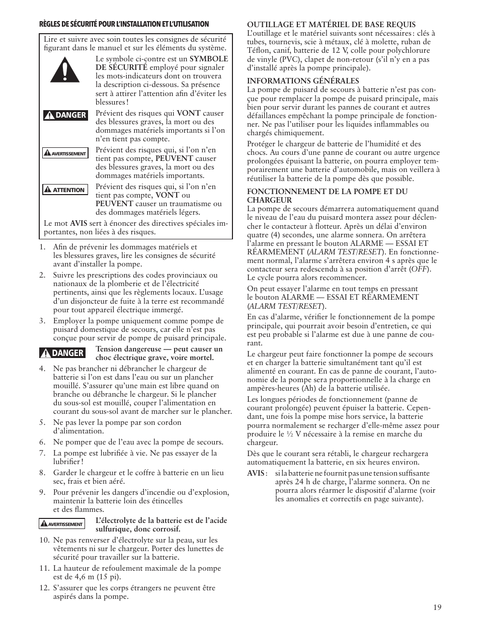 Xylem IM186R03 Battery Backup Sump Pump User Manual | Page 19 / 24