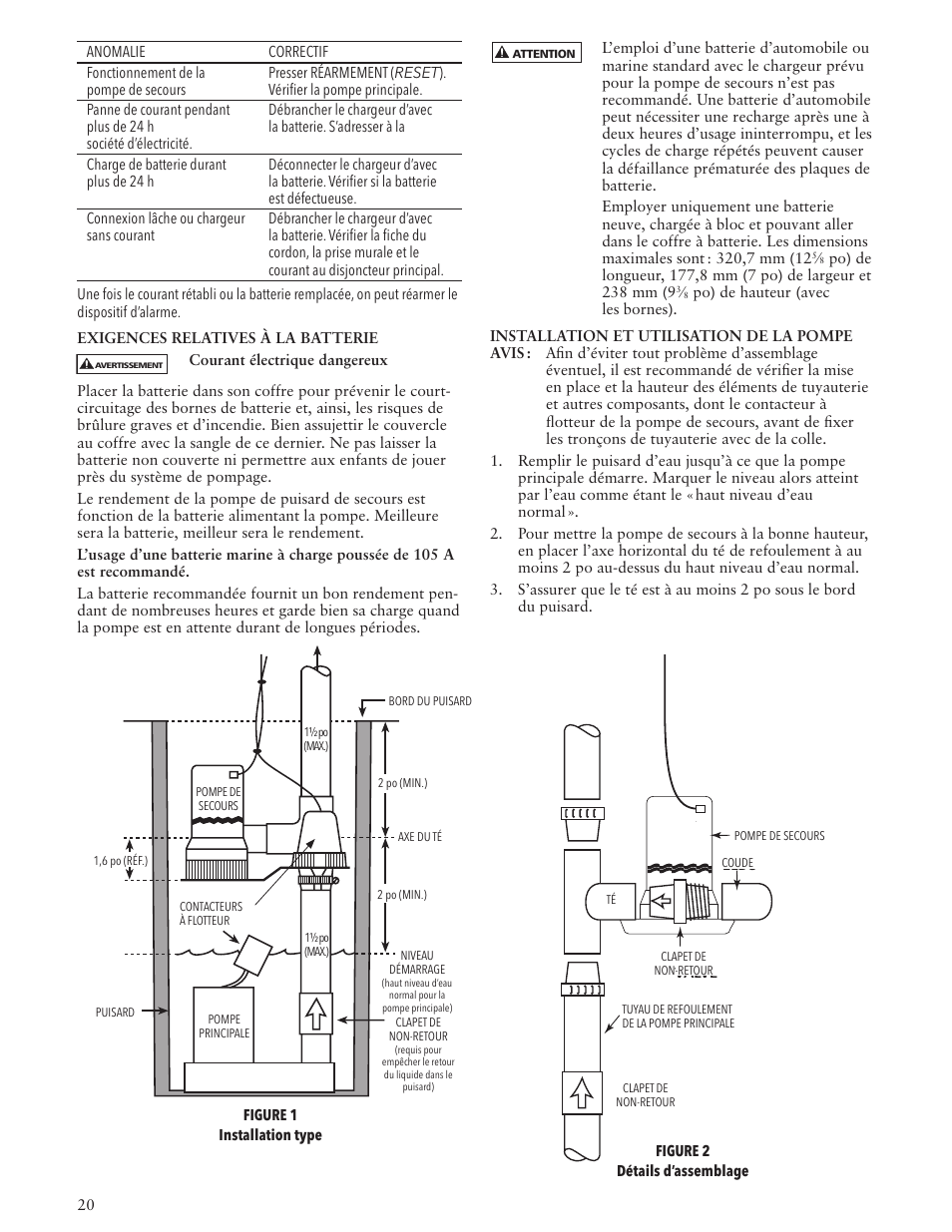 Xylem IM186R03 Battery Backup Sump Pump User Manual | Page 20 / 24