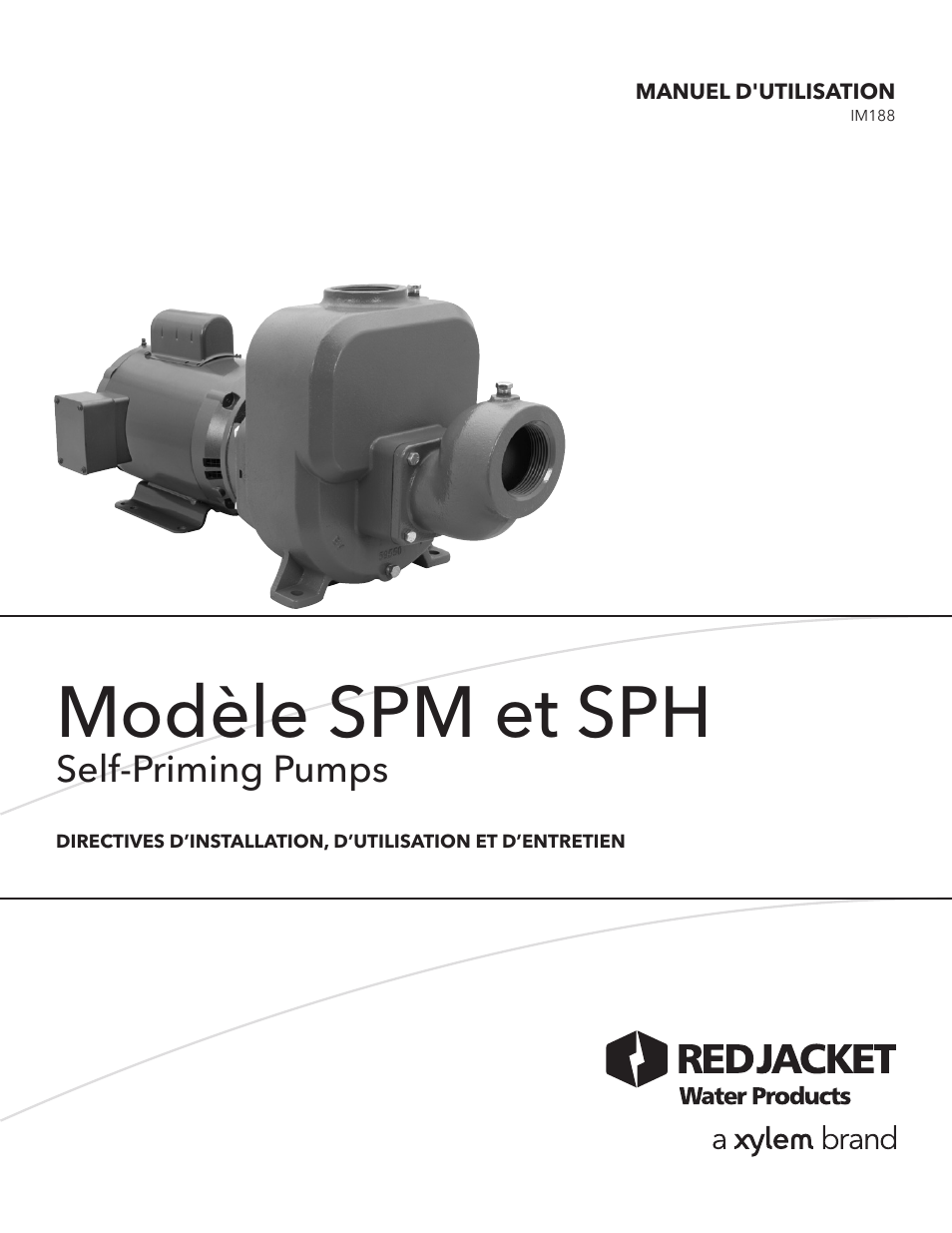 Modèle spm et sph, Self-priming pumps | Xylem IM188 R01 SPM_SPH Self-Priming Pumps User Manual | Page 17 / 24
