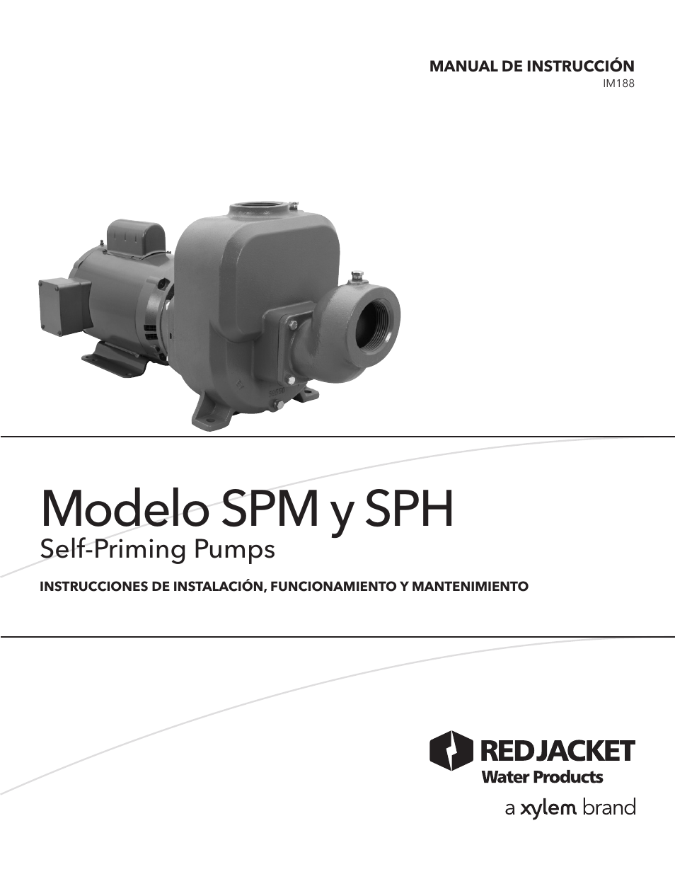 Modelo spm y sph, Self-priming pumps | Xylem IM188 R01 SPM_SPH Self-Priming Pumps User Manual | Page 9 / 24