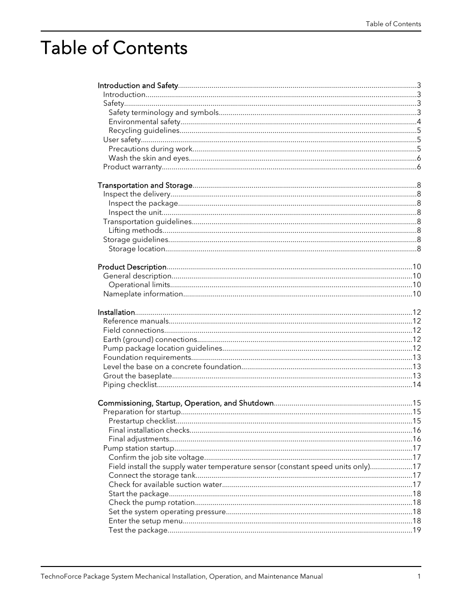 Xylem 10 001 247 R2 TechnoForce Package System User Manual | Page 3 / 34