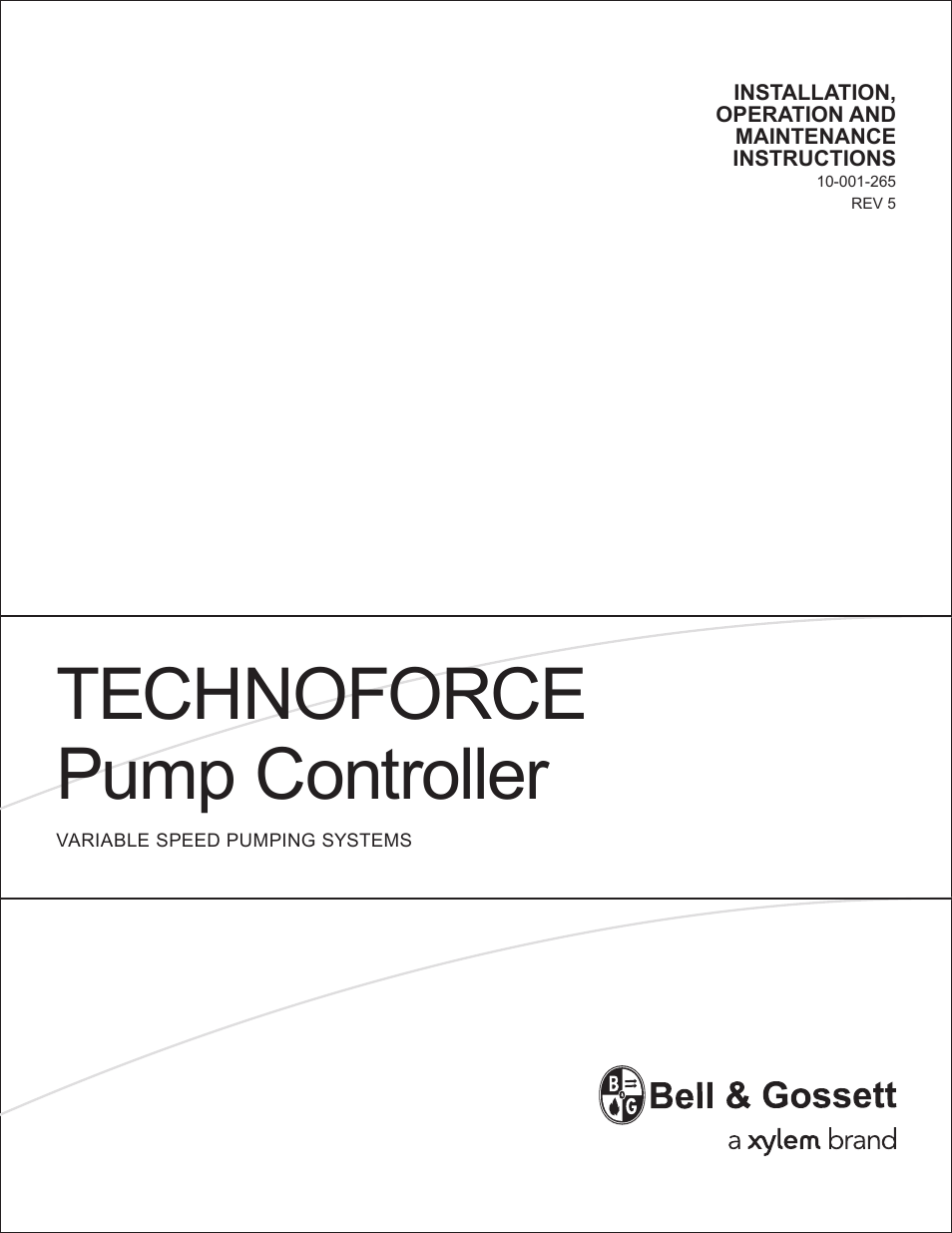 Bell & Gossett 10 001 265R5 TechnoForce Pump Controller User Manual | 76 pages
