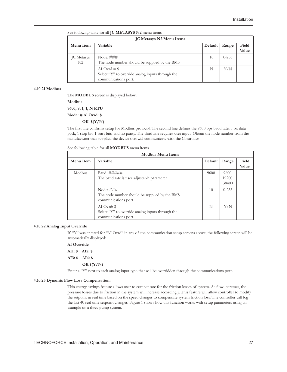 Bell & Gossett 10 001 265R5 TechnoForce Pump Controller User Manual | Page 33 / 76