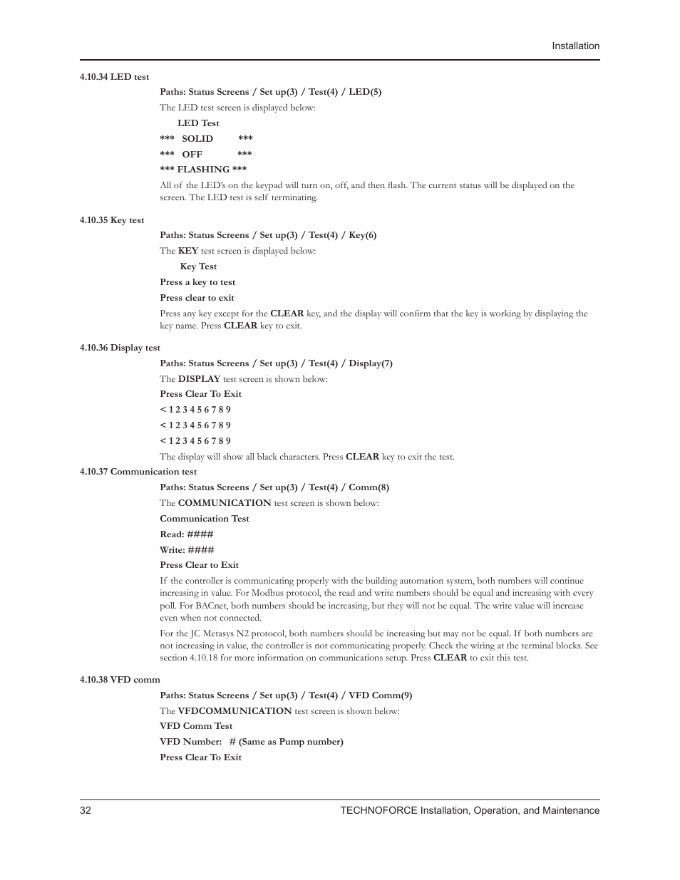 Bell & Gossett 10 001 265R5 TechnoForce Pump Controller User Manual | Page 38 / 76