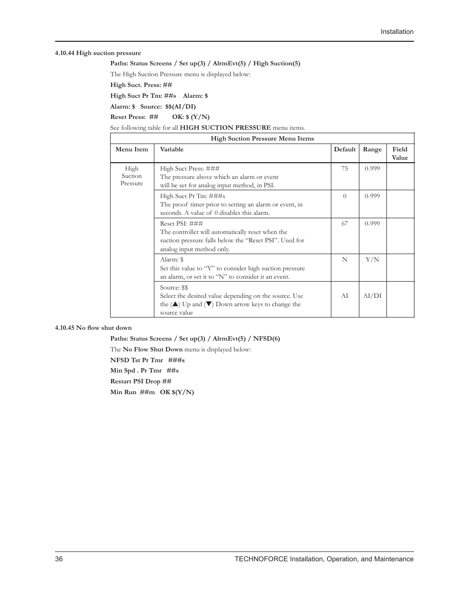 Bell & Gossett 10 001 265R5 TechnoForce Pump Controller User Manual | Page 42 / 76