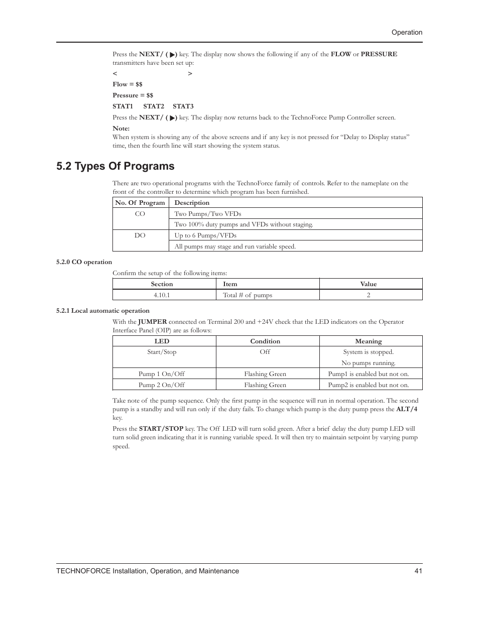2 types of programs | Bell & Gossett 10 001 265R5 TechnoForce Pump Controller User Manual | Page 47 / 76
