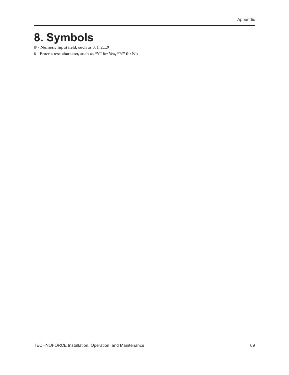 Symbols | Bell & Gossett 10 001 265R5 TechnoForce Pump Controller User Manual | Page 75 / 76