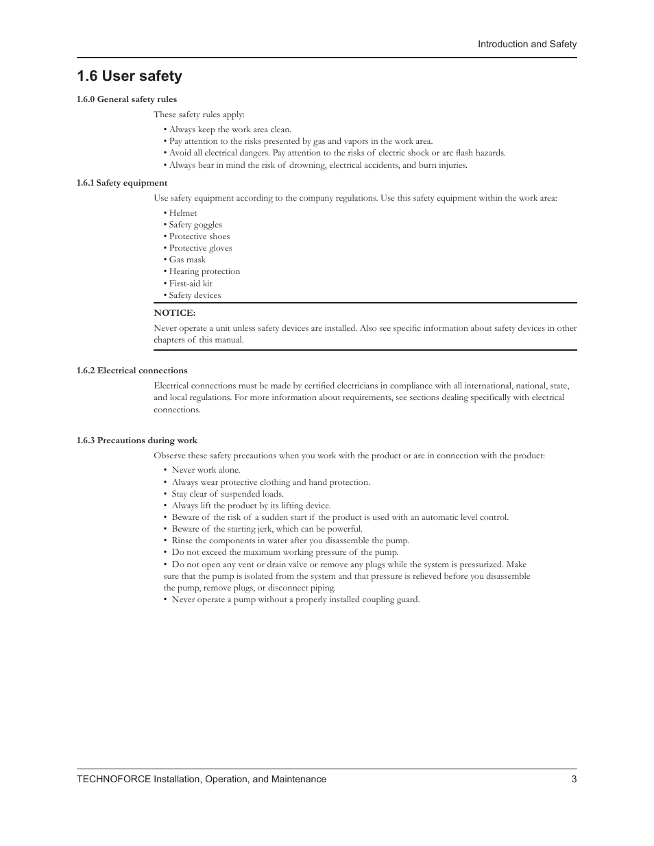 6 user safety | Bell & Gossett 10 001 265R5 TechnoForce Pump Controller User Manual | Page 9 / 76