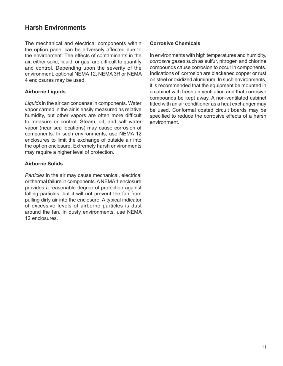 Harsh environments | Bell & Gossett 176R0649C Technologic 502 Series Pump Controller User Manual | Page 11 / 74