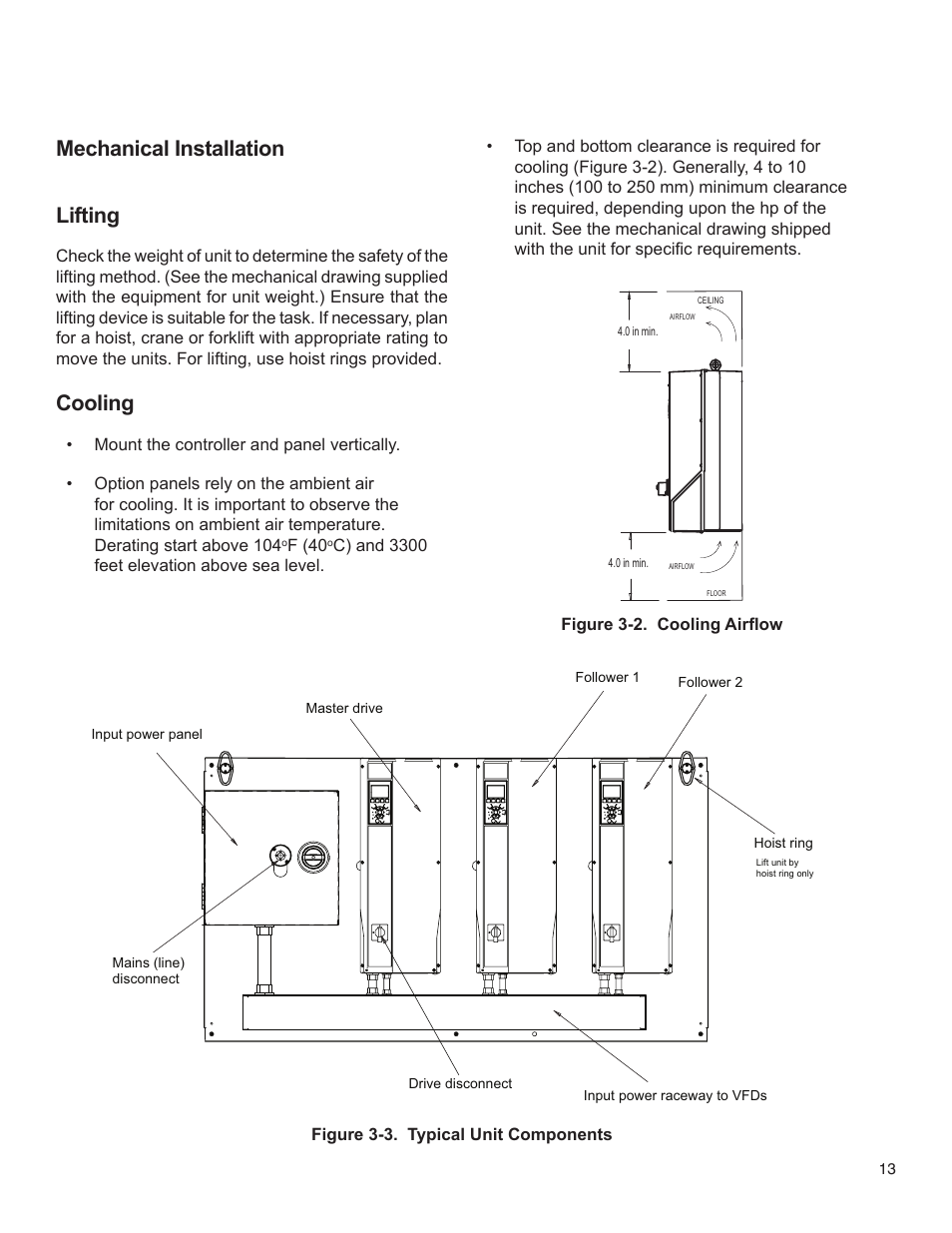 Lifting, Cooling, Mechanical installation | Bell & Gossett 176R0649C Technologic 502 Series Pump Controller User Manual | Page 13 / 74