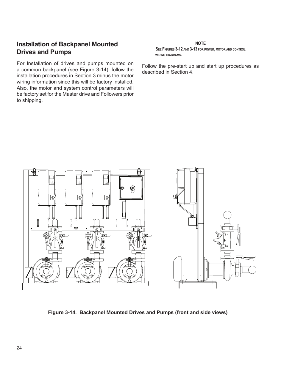 Installation of backpanel mounted drives and pumps | Bell & Gossett 176R0649C Technologic 502 Series Pump Controller User Manual | Page 24 / 74