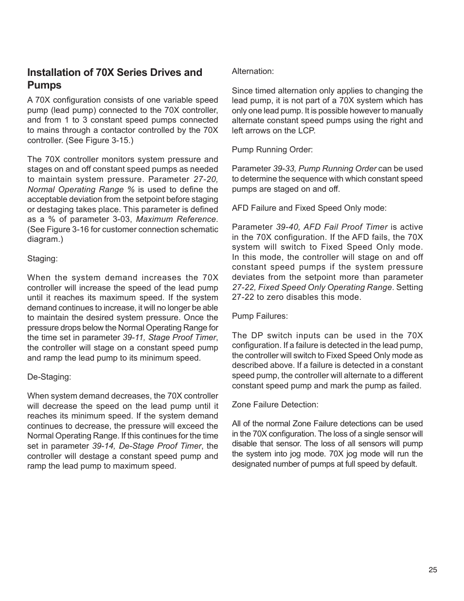 Installation of 70x series drives and pumps | Bell & Gossett 176R0649C Technologic 502 Series Pump Controller User Manual | Page 25 / 74