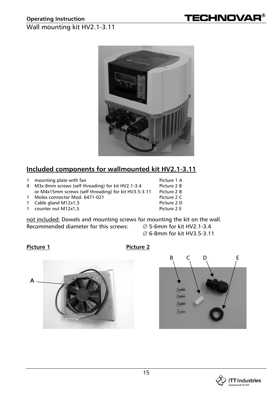 Bell & Gossett 193 TECHNOVAR VARIABLE SPEED PUMP CONTROLLER AND INTEGRATED AJUSTABLE FREQUENCY DRIVE User Manual | Page 15 / 78