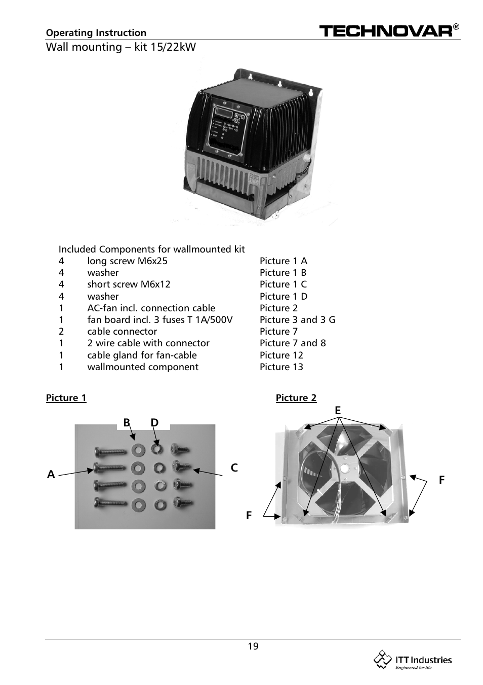 Bell & Gossett 193 TECHNOVAR VARIABLE SPEED PUMP CONTROLLER AND INTEGRATED AJUSTABLE FREQUENCY DRIVE User Manual | Page 19 / 78