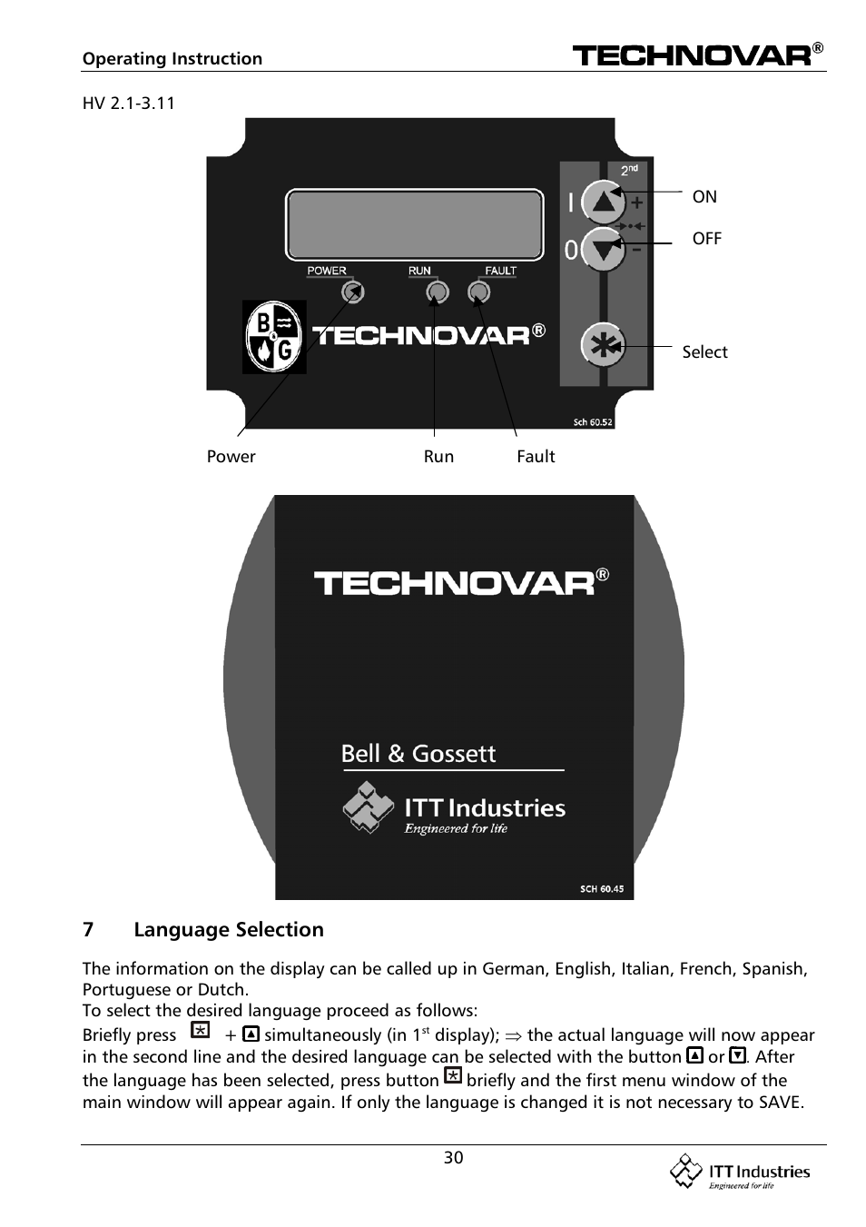 Bell & Gossett 193 TECHNOVAR VARIABLE SPEED PUMP CONTROLLER AND INTEGRATED AJUSTABLE FREQUENCY DRIVE User Manual | Page 30 / 78
