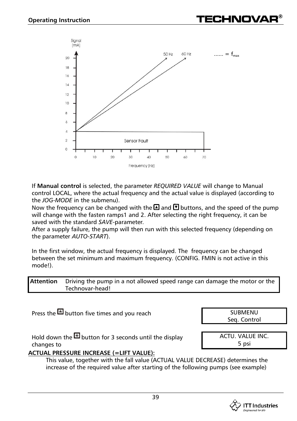 Bell & Gossett 193 TECHNOVAR VARIABLE SPEED PUMP CONTROLLER AND INTEGRATED AJUSTABLE FREQUENCY DRIVE User Manual | Page 39 / 78