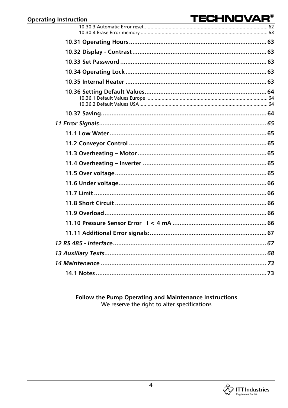 Bell & Gossett 193 TECHNOVAR VARIABLE SPEED PUMP CONTROLLER AND INTEGRATED AJUSTABLE FREQUENCY DRIVE User Manual | Page 4 / 78