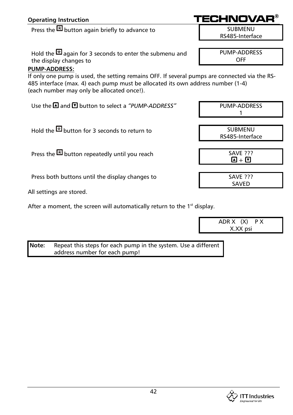 Bell & Gossett 193 TECHNOVAR VARIABLE SPEED PUMP CONTROLLER AND INTEGRATED AJUSTABLE FREQUENCY DRIVE User Manual | Page 42 / 78
