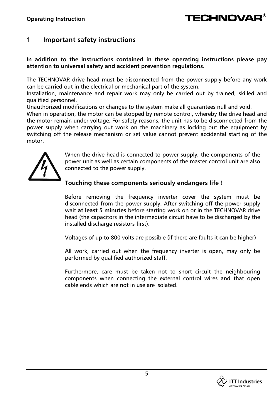 Bell & Gossett 193 TECHNOVAR VARIABLE SPEED PUMP CONTROLLER AND INTEGRATED AJUSTABLE FREQUENCY DRIVE User Manual | Page 5 / 78