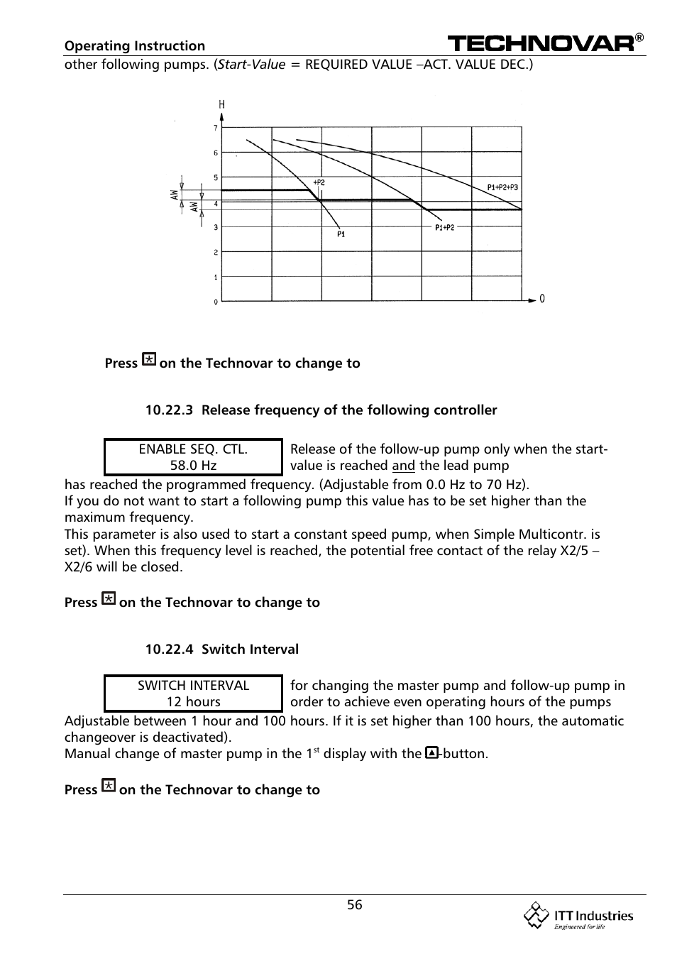 Bell & Gossett 193 TECHNOVAR VARIABLE SPEED PUMP CONTROLLER AND INTEGRATED AJUSTABLE FREQUENCY DRIVE User Manual | Page 56 / 78