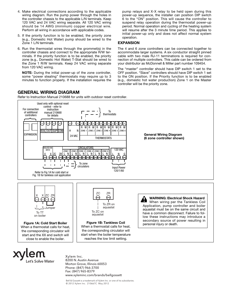 General wiring diagram | Bell & Gossett 210667C Z-6B User Manual | Page 2 / 2
